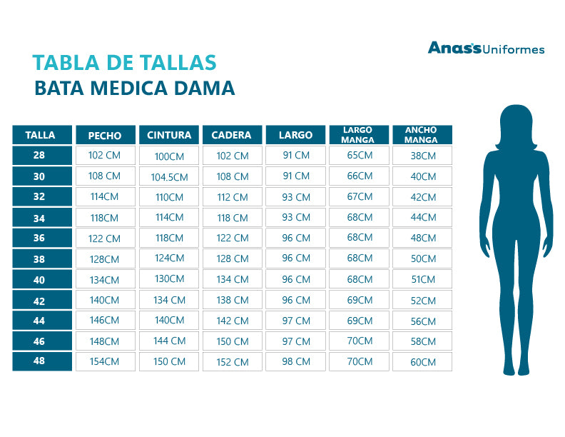 Bata Médica para Dama | Mezcla de Tela Duradera 80% Poliéster y 20% Algodón