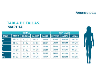 Conjunto quirúrgico repelente Martha para dama